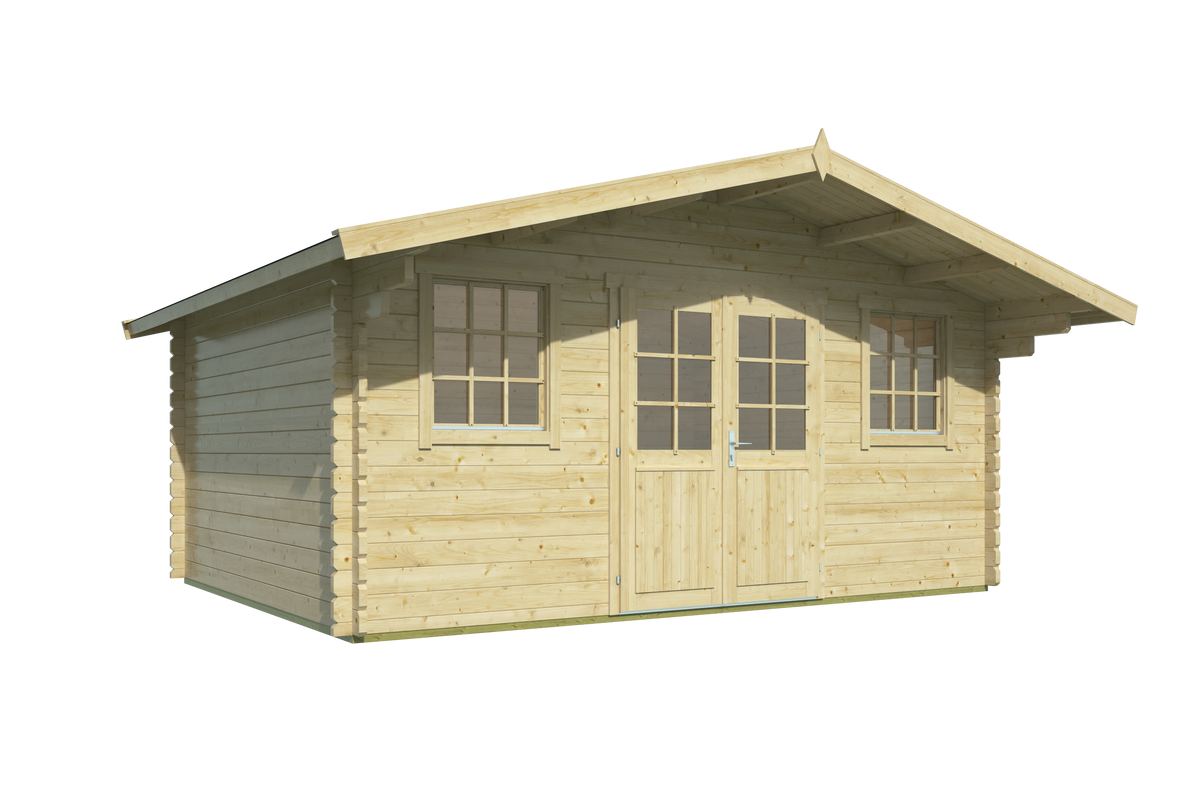 Blokhut - Tuinhuis Pavel | 44 mm | vuren honinggeel geïmpregneerd