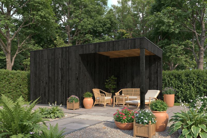 KubeLine + luifel 380 x 590 cm, zwart