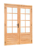 Douglas dubbele glas deur dubbelglas 8-ruits B2050xH2150mm buitenmaat, linksdraaiend