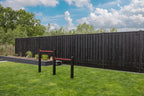 Tuinscherm Stuttgart, zwart gespoten vuren, RVS-geschroefd, 21-planks (19+2) 180 x 180 cm