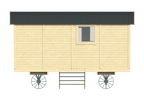 Circuswagen Patricia | 19mm | vuren onbehandeld | 480 x 240 cm | excl. onderstel