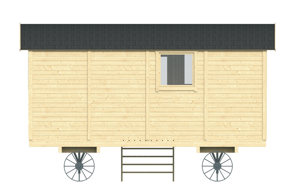 Circuswagen Patricia | 19mm | vuren onbehandeld | 480 x 240 cm | excl. onderstel