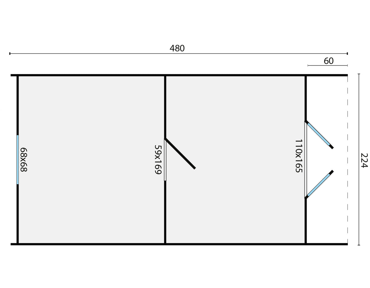 Camping POD 480 | 28 mm | vuren onbehandeld