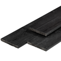 ME vuren plank 1,6 x 14,0 x 300 cm, gedroogd, zwart gespoten, geschaafd, 4 ronde hoeken