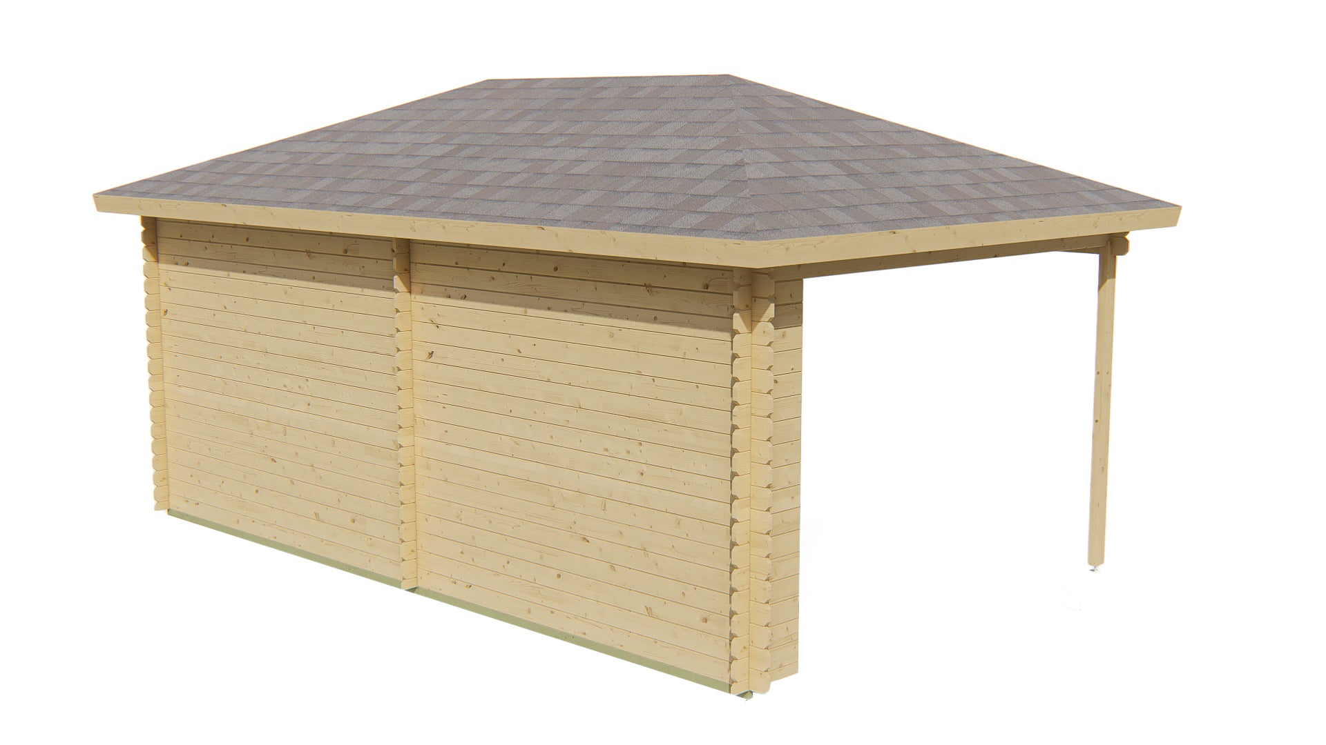 Blokhut - Tuinhuis Christoffer | 28 mm | vuren bruin geïmpregneerd