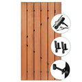 Tuindeur Privacy hardhout 120 x 195 cm met zwart frame en RVS inbouwslotset