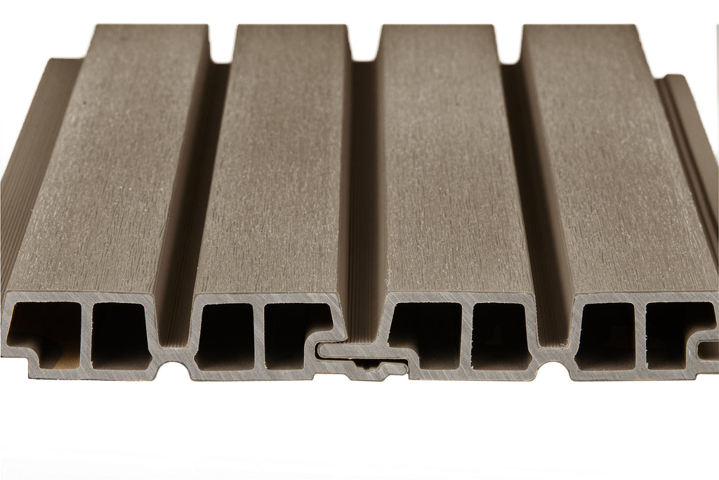 PuraTech 55 composiet dubbel profiel 3,3 x 17,0 x 390 cm, light grey, fijne houtnerf