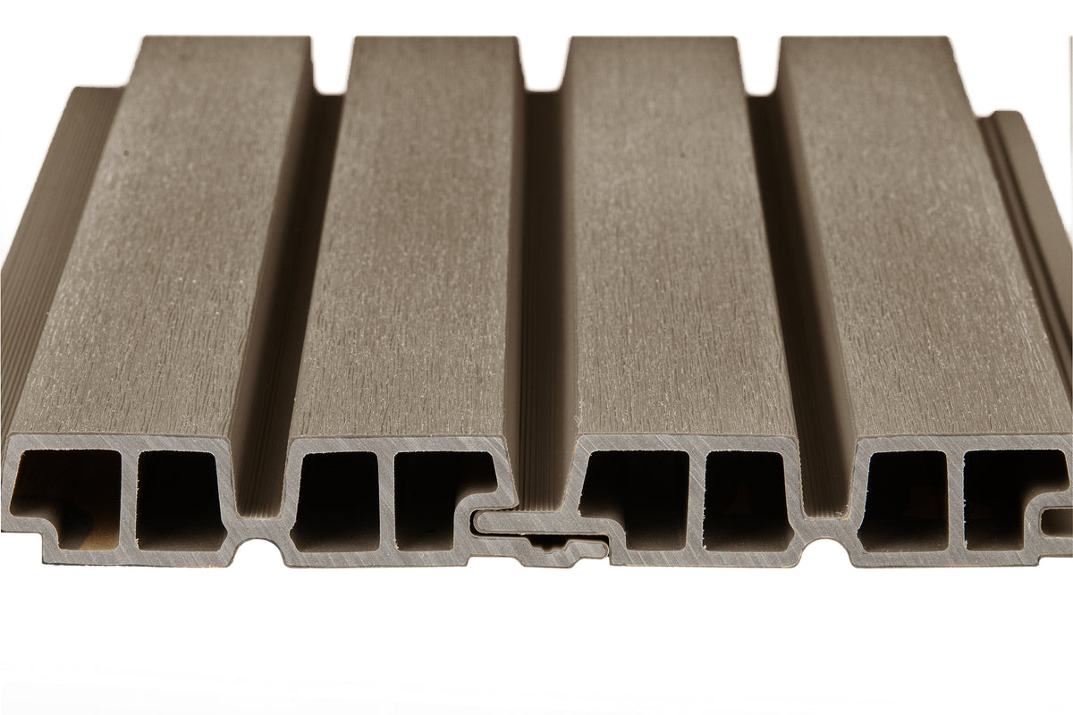 PuraTech 55 composiet dubbel profiel 3,3 x 17,0 x 390 cm, light grey, fijne houtnerf