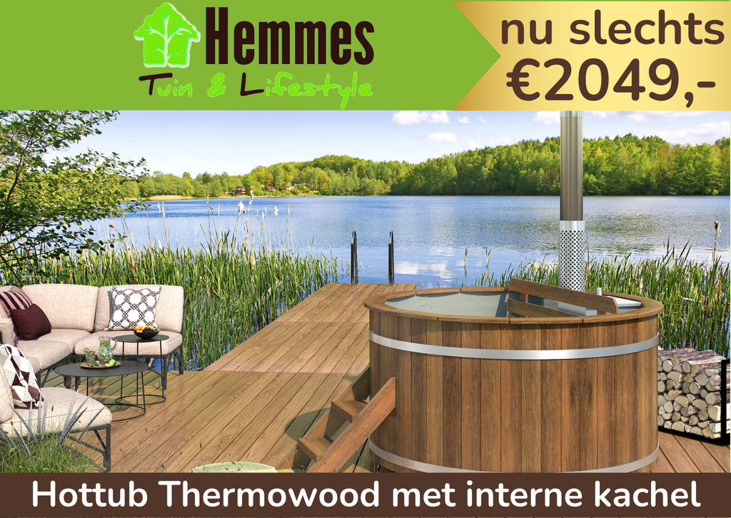 Hottub met interne RVS kachel Ø180 cm Thermowood