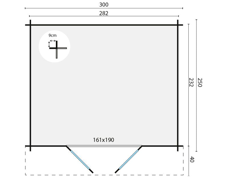 Blokhut - Tuinhuis Bjarni | 28 mm | onbehandeld