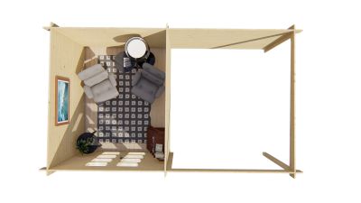 Blokhut - Tuinhuis Eirunn | 28 mm | grijs geïmpregneerd