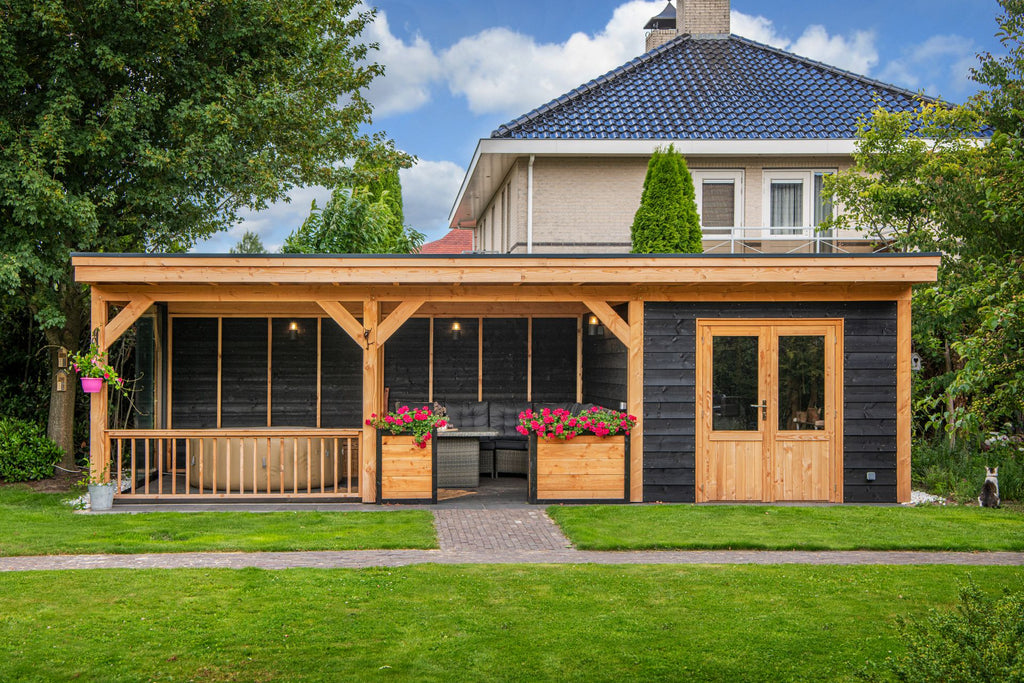 DHZ Plat dak Nijverdal Douglas 900 x 500 cm zwart geïmpregneerd
