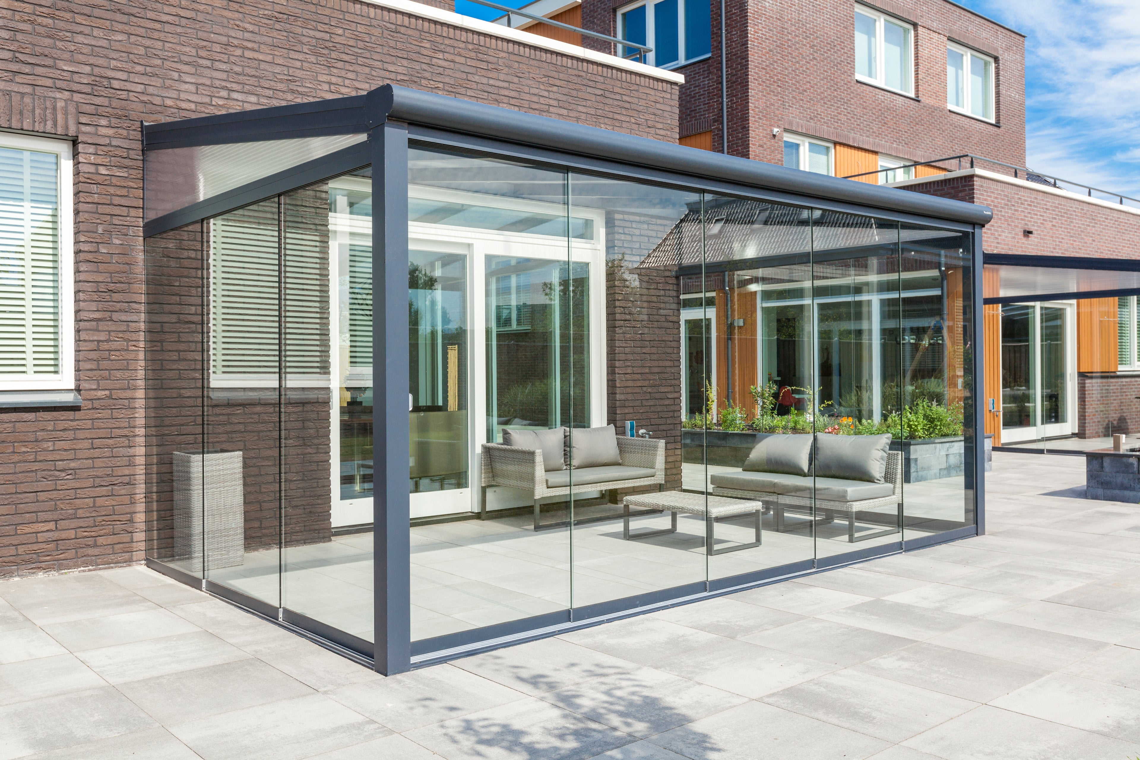 Aluminium terrasoverkapping Montreal 506 x 300 cm antraciet RAL7024