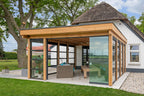 Glazenschuifwandset compleet - Inbouwhoogte 238-242cm - Paneelbreedte 104 cm - Breedte tot 600 cm - 6-sporig zwart RAL 9005