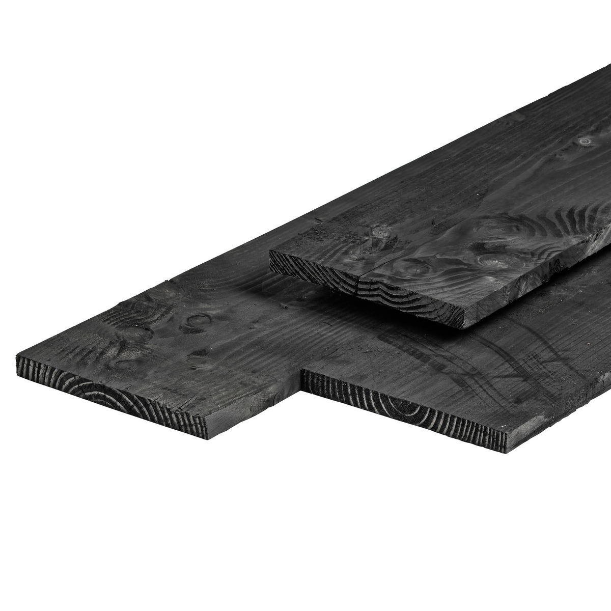 Douglas kantplank 2,2 x 20,0 x 400 cm, vers, zwart geïmpregneerd, fijnbezaagd, scherpkantig