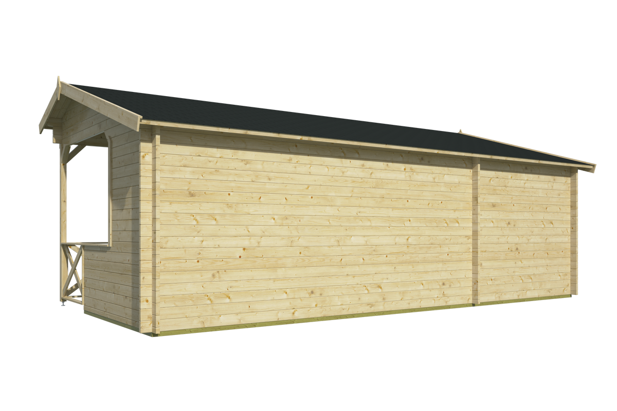 Blokhut - Tuinhuis Kukka | 40 mm | vuren honinggeel geïmpregneerd