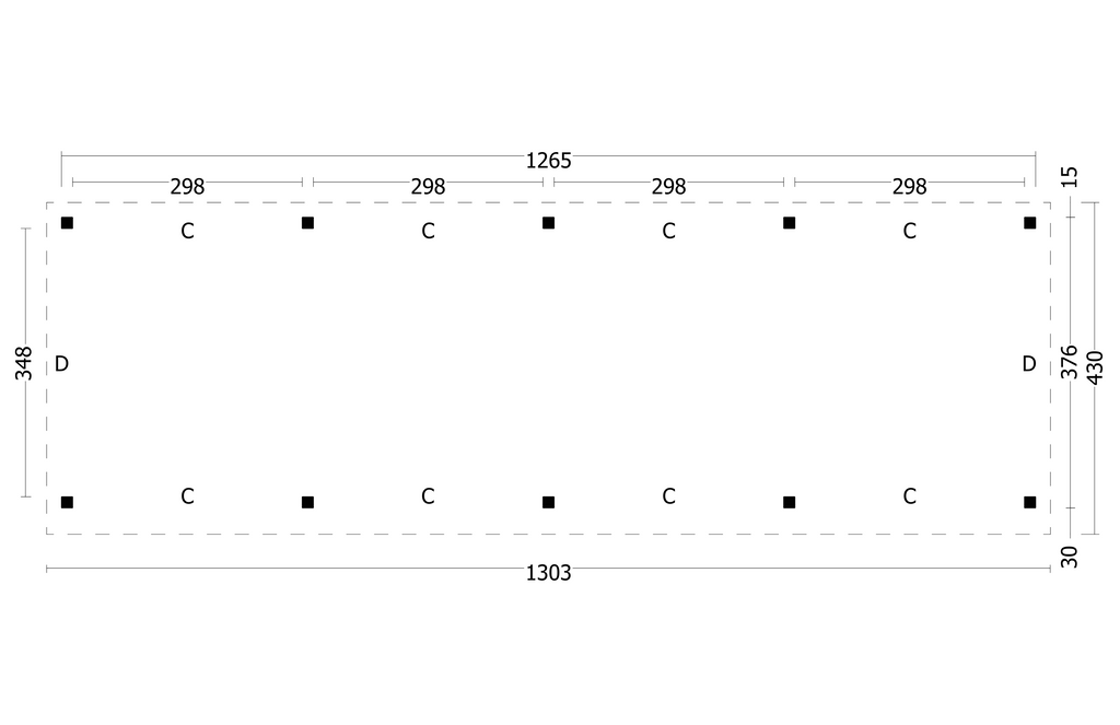 Oslo XL, type 9 douglas gedroogd potdekselplank blank