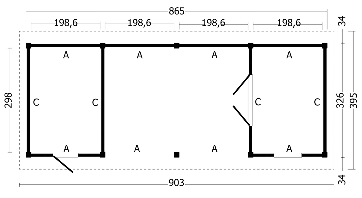 Hamar L Type 12 Douglas Gedroogd Potdekselplank blank