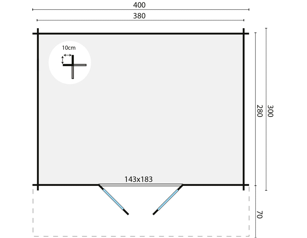 Blokhut - Tuinhuis Murcia | 34 mm | vuren Red Class Wood geïmpregneerd