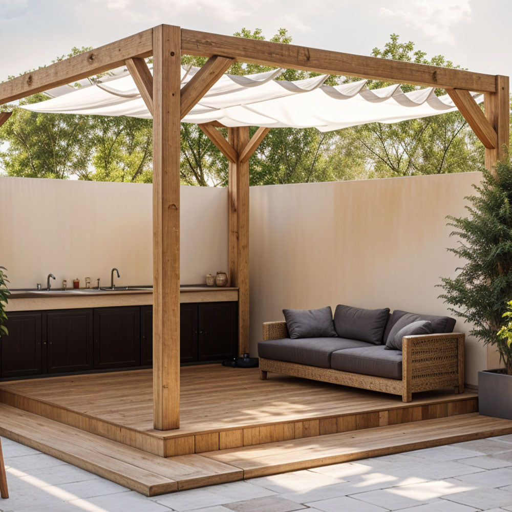 Harmonicadoek 290 x 400 cm wit