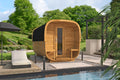 Sauna cube Rovaniemi 390 cm | 42 mm | Thermowood | met ½ panorama raam