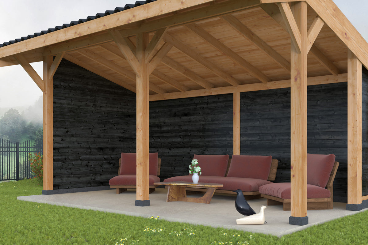 DHZ Kapschuur Goor Douglas 600 x 300 cm zwart geïmpregneerd