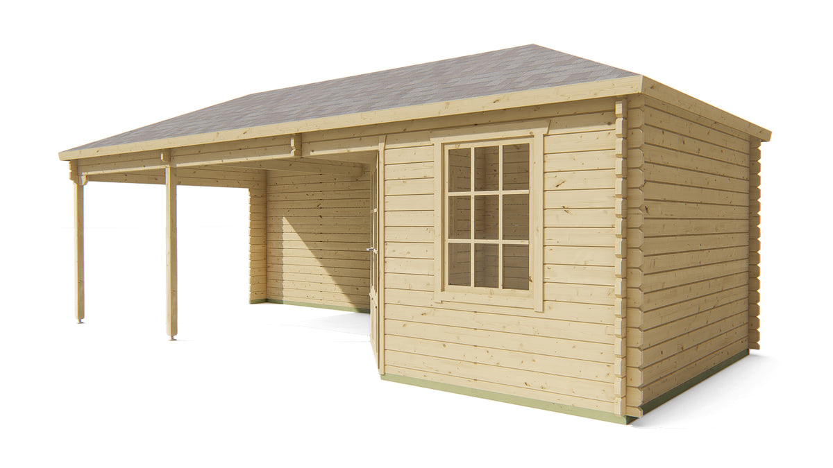 Blokhut - Tuinhuis Paiva | 44 mm | vuren Red Class Wood geïmpregneerd