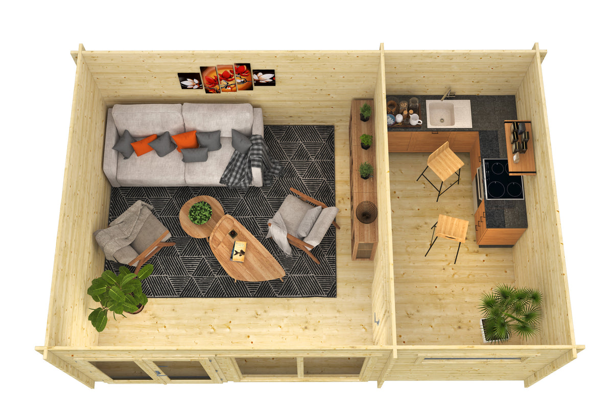 Blokhut - Tuinhuis Flow 2.0 | 40 mm | vuren onbehandeld