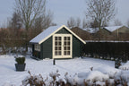 Blokhut - Tuinhuis Skov | 28 mm | vuren bruin geïmpregneerd