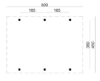 DHZ Carport Lemmer Douglas fijnbezaagd 450 x 600 cm