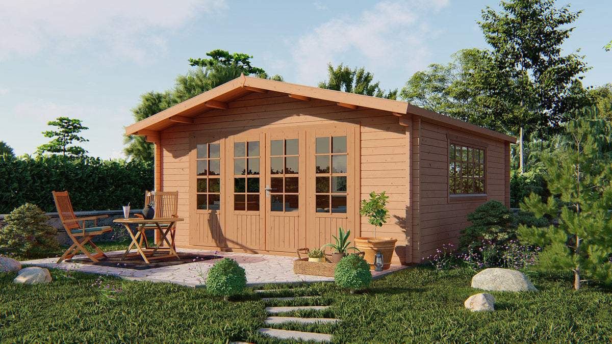 Blokhut - Tuinhuis Southampton | 58 mm | vuren Red Class Wood geïmpregneerd