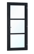 Vuren steellook enkele glas deur zwart gespoten B1100xH2120mm buitenmaat, rechtsdraaiend