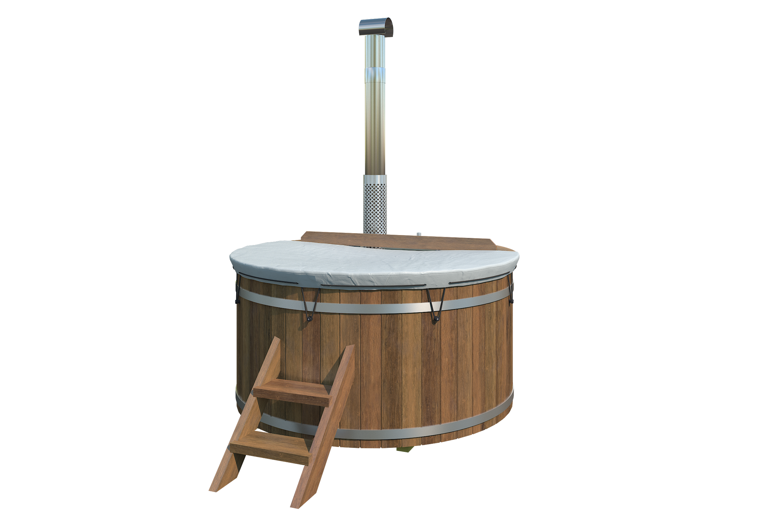 Hottub met interne RVS kachel Ø180 cm Thermowood