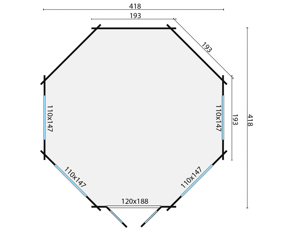 Blokhut - Tuinhuis Lynn | 44 mm | vuren Red Class Wood geïmpregneerd