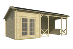 Blokhut - Tuinhuis Kukka | 40 mm | vuren grijs geïmpregneerd