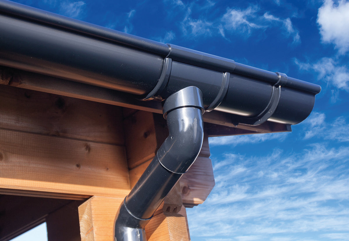 Dakgootset, kunststof, 100 mm, blokhut Ingmar