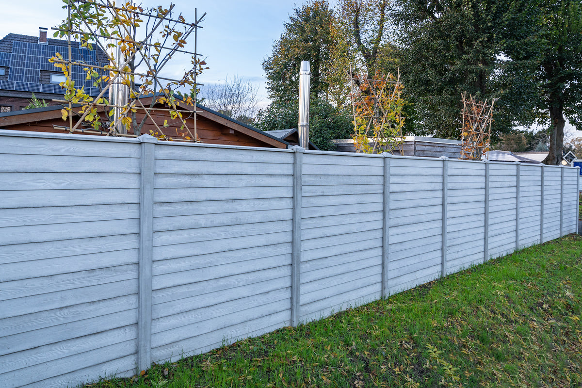 Berton©-motiefplaat smal wit/grijs H26 x D3,5 x L184 cm rabat-houtmotief