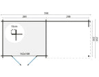 Blokhut - Tuinhuis Freddy | 28 mm | vuren bruin geïmpregneerd