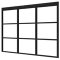 Complete set steellook glaswand zwart B135 x H224 cm (3x wand van 45 cm)
