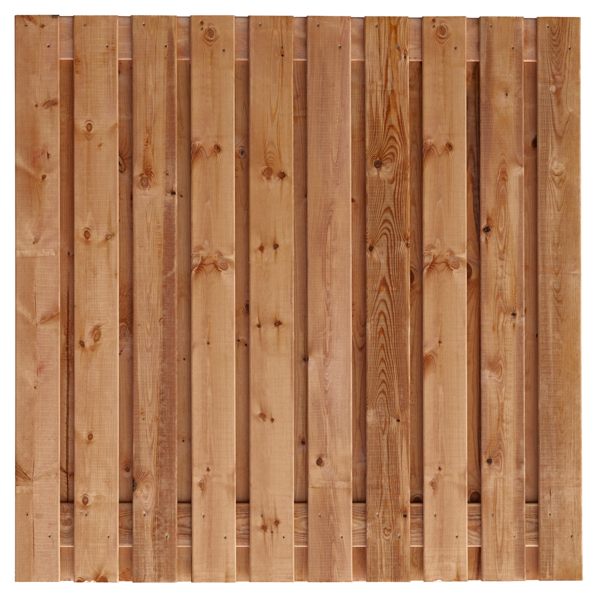 Tuinscherm Zürich, bruin geïmpregneerd grenen, RVS-geschroefd, 21-planks (19+2) 180 x 180 cm