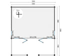 Blokhut - Tuinhuis Olaug | 44 mm | vuren bruin geïmpregneerd