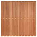 Tuinscherm Leeuwarden, keruing hardhout, RVS-geschroefd, 26-planks (23+3) 180 x 180 cm