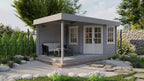 Blokhut - Tuinhuis Stig | 28 mm | vuren grijs geïmpregneerd
