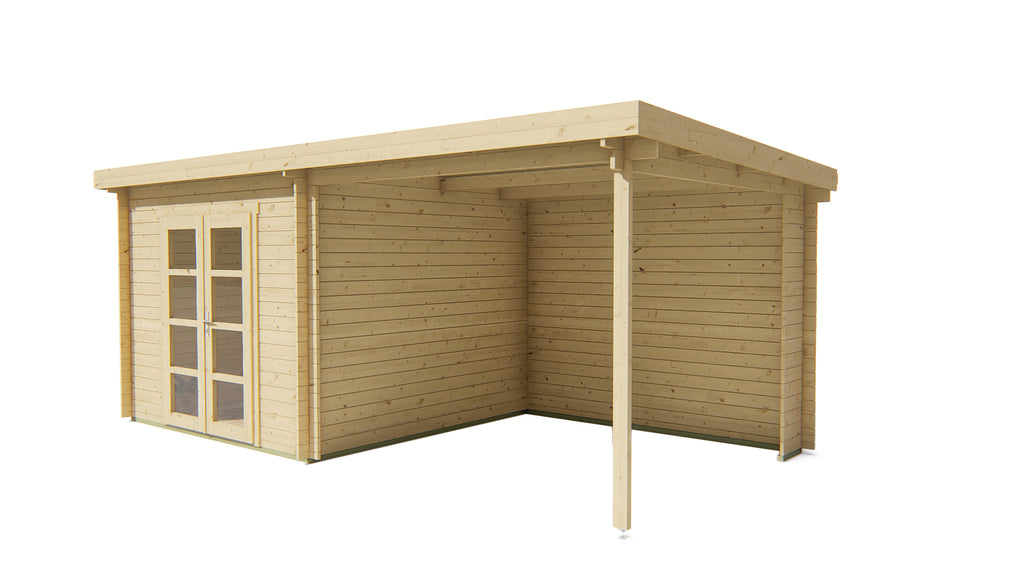 Blokhut - Tuinhuis Hasse | 28 mm | vuren Red Class Wood geïmpregneerd