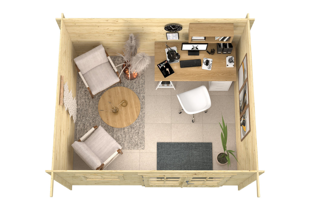 Blokhut - Tuinhuis Marta | 28 mm | vuren bruin geïmpregneerd