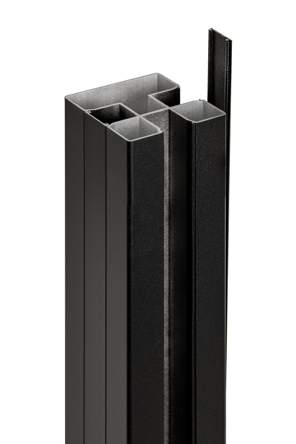 PuraFence aluminium paal incl. paalkap 7,5 x 7,5 x 250 cm, zwart