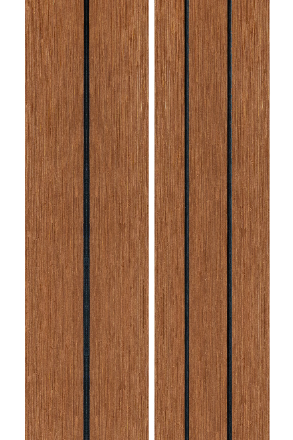 PuraDock composiet vlonderplank 2,2 x 14,6 x 290 cm, teak, massief, 1 zijde 1 groef, 1 zijde 2 groeven, fijne houtnerf, clip systeem