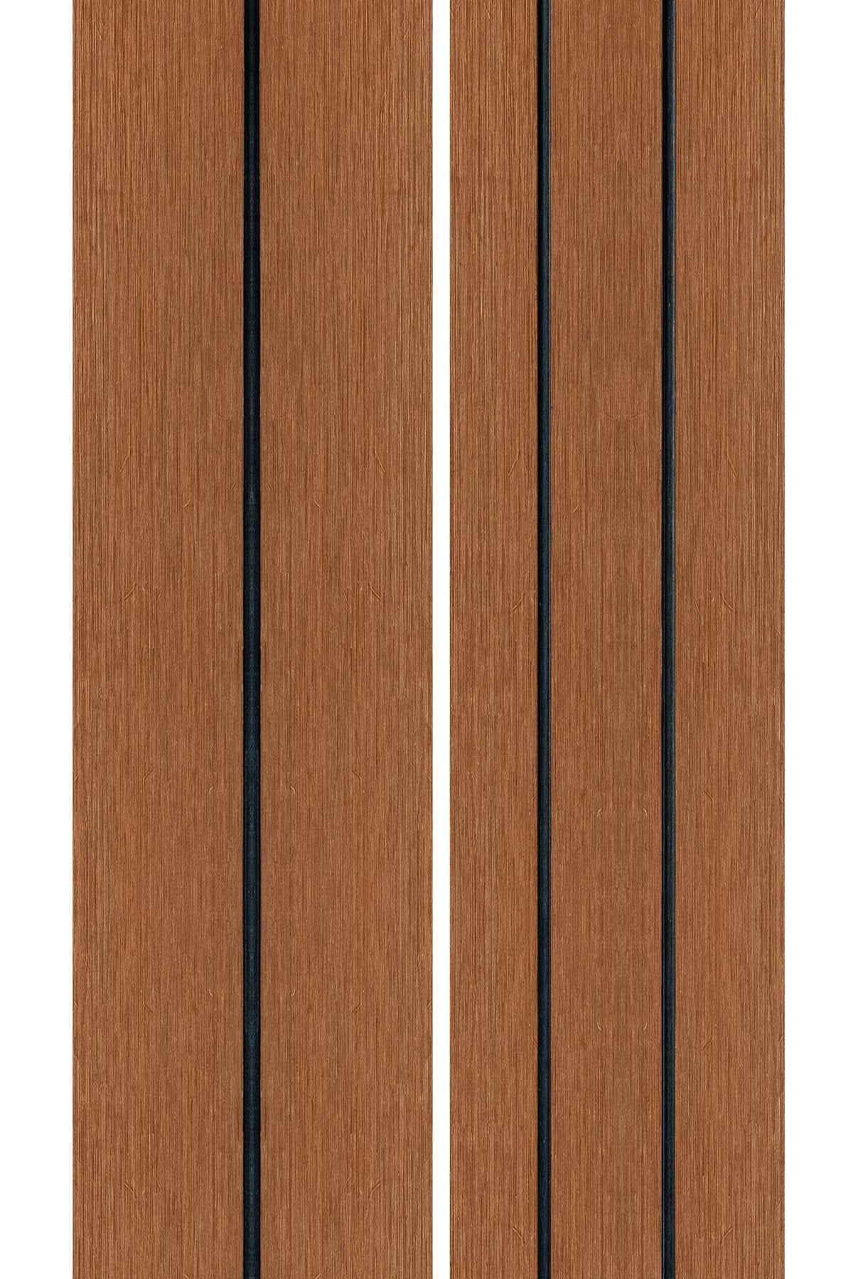 PuraDock composiet vlonderplank 2,2 x 14,6 x 290 cm, teak, massief, 1 zijde 1 groef, 1 zijde 2 groeven, fijne houtnerf, clip systeem