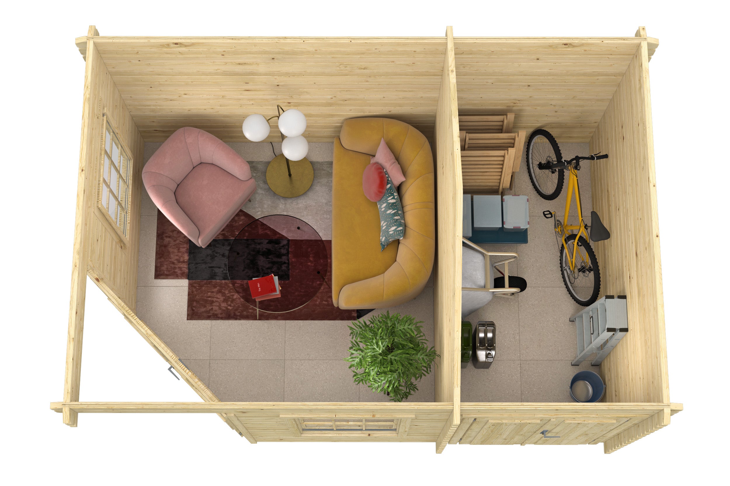 Blokhut - Tuinhuis Agnes | 44 mm | vuren groen geïmpregneerd