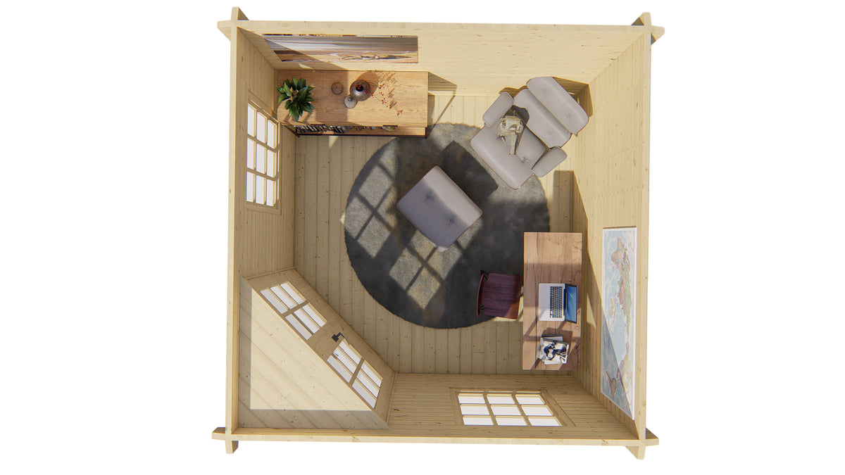 Blokhut - Tuinhuis Emma | 40 mm | vuren honinggeel geïmpregneerd